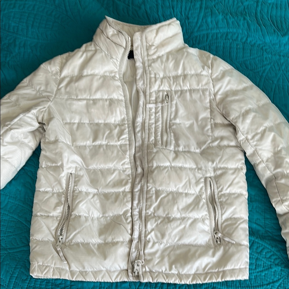 J. Crew women’s lightweight puffer jacket, cream, size XS